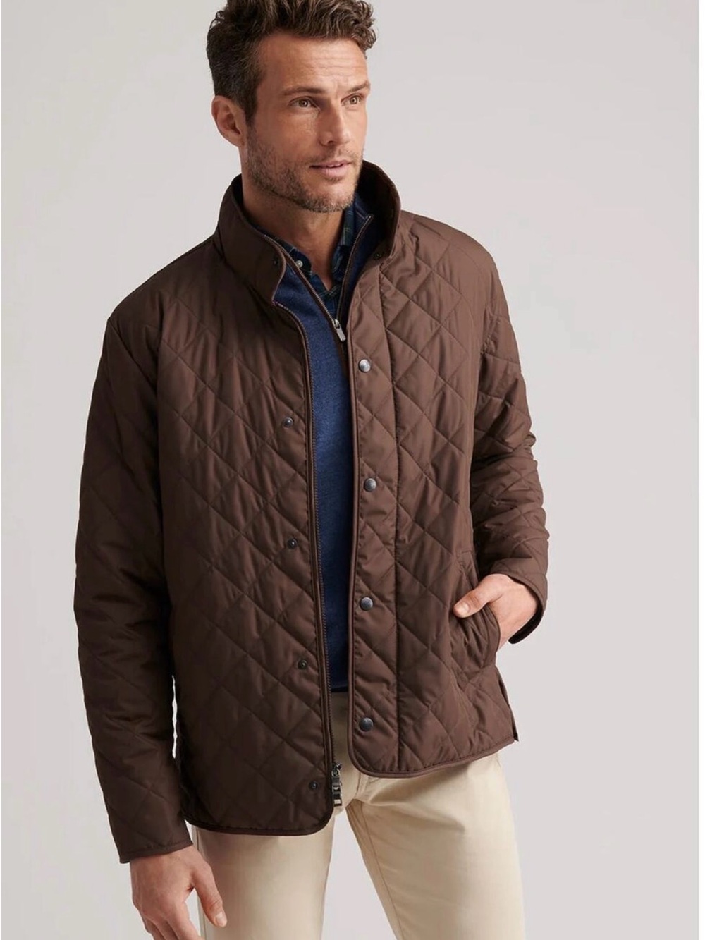 Peter Millar Quilted Brown Lightweight Jacket